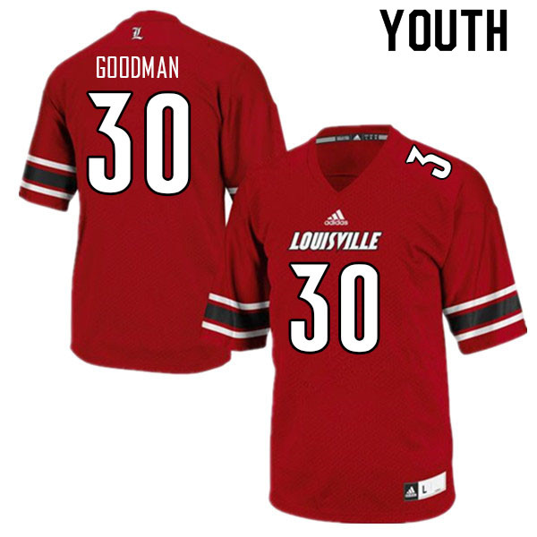 Youth #30 Grant Goodman Louisville Cardinals College Football Jerseys Sale-Red